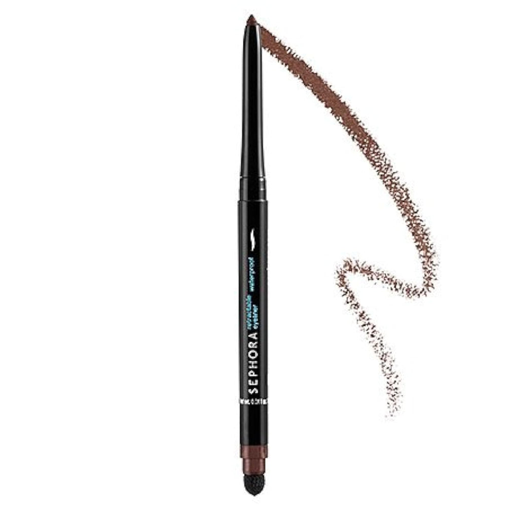 SEPHORA Collection delineador retráctil marrón con tapa, delineado resistente al agua para uso diario.