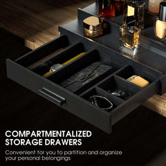 Sephyroth organizador de bambú con cajón, ideal para accesorios pequeños.