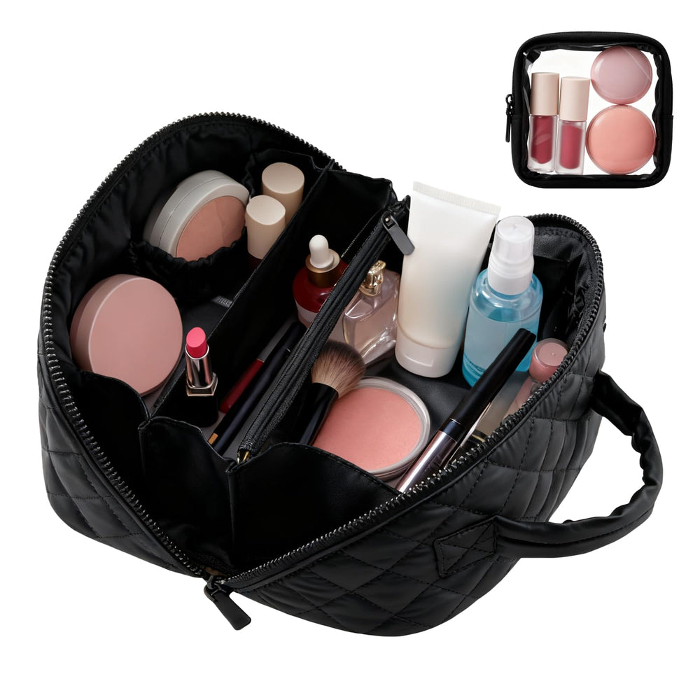 SEPSUMMER bolsa de maquillaje plana 180° facilita acceso rápido a tus productos.