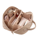SEPSUMMER bolsa maquillaje viaje apertura 180 grados para acceso rápido