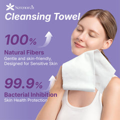 Serenorch toalla facial textura perla, suave para piel sensible.