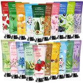 Set de cremas de manos 20-pack con fragancias variadas para hidratación diaria.
