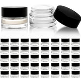 Seuqhck botes 5ml con tapa negra, claros y prácticos para muestras cosméticas
