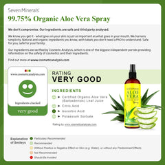 Aloe Seven Minerals atomizador de aplicación rápida para piel suave.
