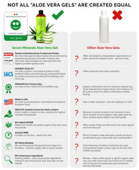 Seven Minerals Aloe Vera Gel, mano aplicando: entrega frescura sin residuo.