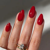 Sevgob Uñas presion media Almendra rojas, color intenso para diario.