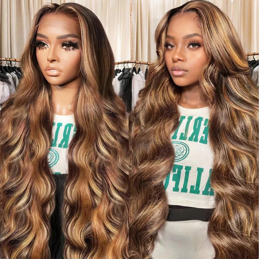 SFTNMEH peluca frontal 13x6 rubio miel, aspecto natural para eventos