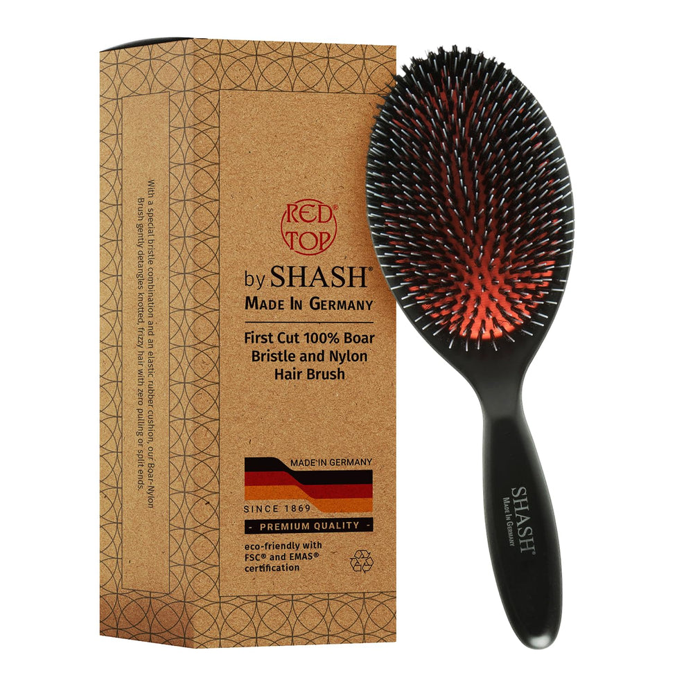 Brosse SHASH en nylon et sanglier, démêlage sans tiraillement.