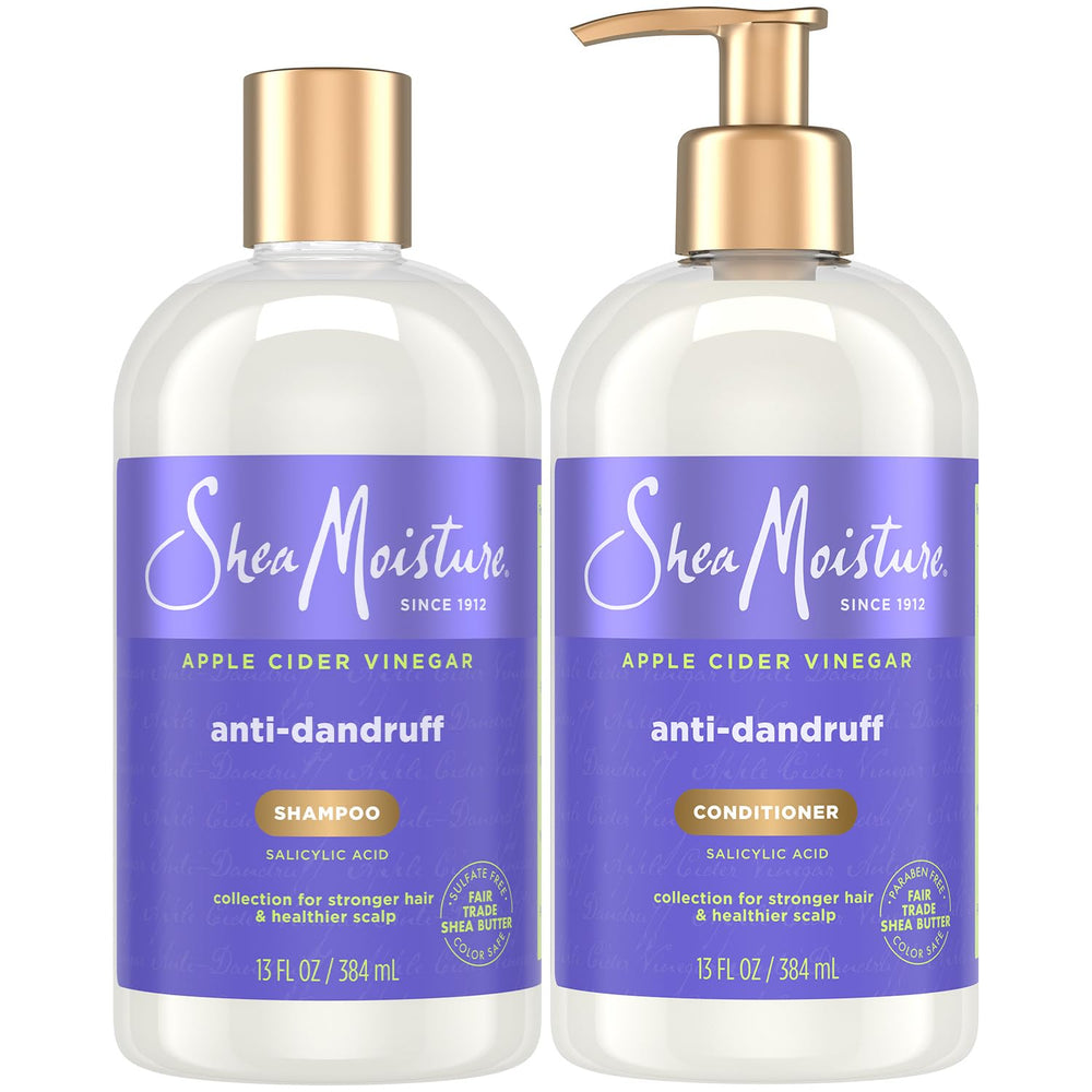 SheaMoisture Anti-Caspa champú con vinagre de manzana, dos botellas para refrescar cuero cabelludo