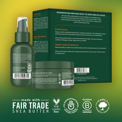 Balsamo para barba SheaMoisture en tarro, ayuda a suavizar y acondicionar.