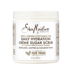 SheaMoisture exfoliante diario en bote, exfoliación suave para piel seca.