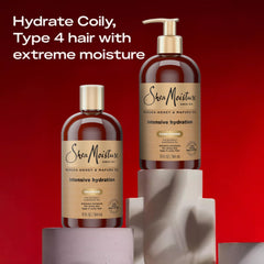 SheaMoisture champu brillo e hidratación 8x en cabello dañado.