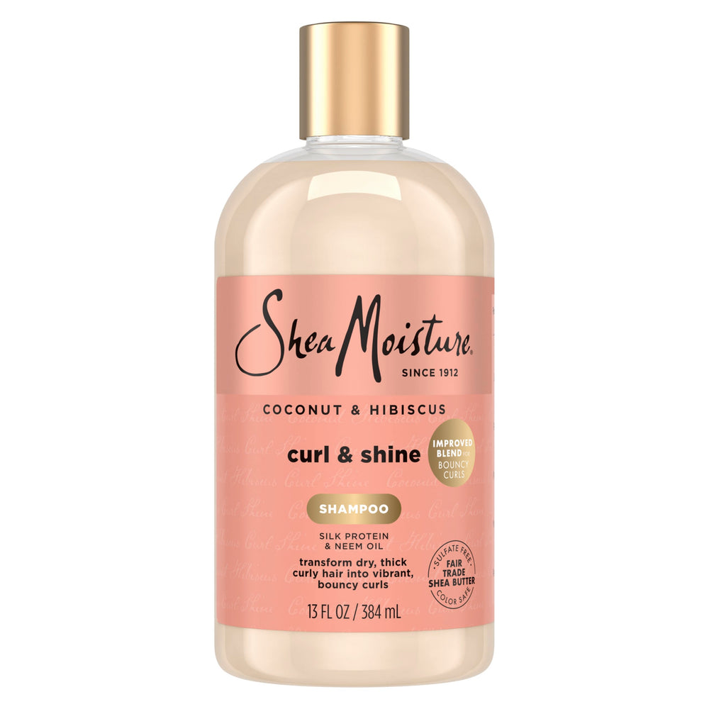 SheaMoisture Coco Hibisco Champú, botella-vertido: hidrata rizos y facilita definición.