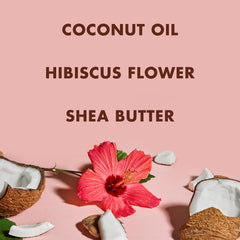 Acondicionador SheaMoisture Coconut & Hibiscus con bomba para rizos brillantes.