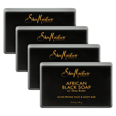 Jabón SheaMoisture Negro Africano para cara y cuerpo, limpieza suave y purificante.