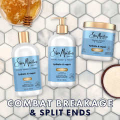 SheaMoisture Proteína Potencia Manuka Miel Yogur, frasco, reducción de rotura tras una sola aplicación.