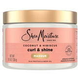 Mascarilla SheaMoisture coco hibisco en bote para rizos definidos.