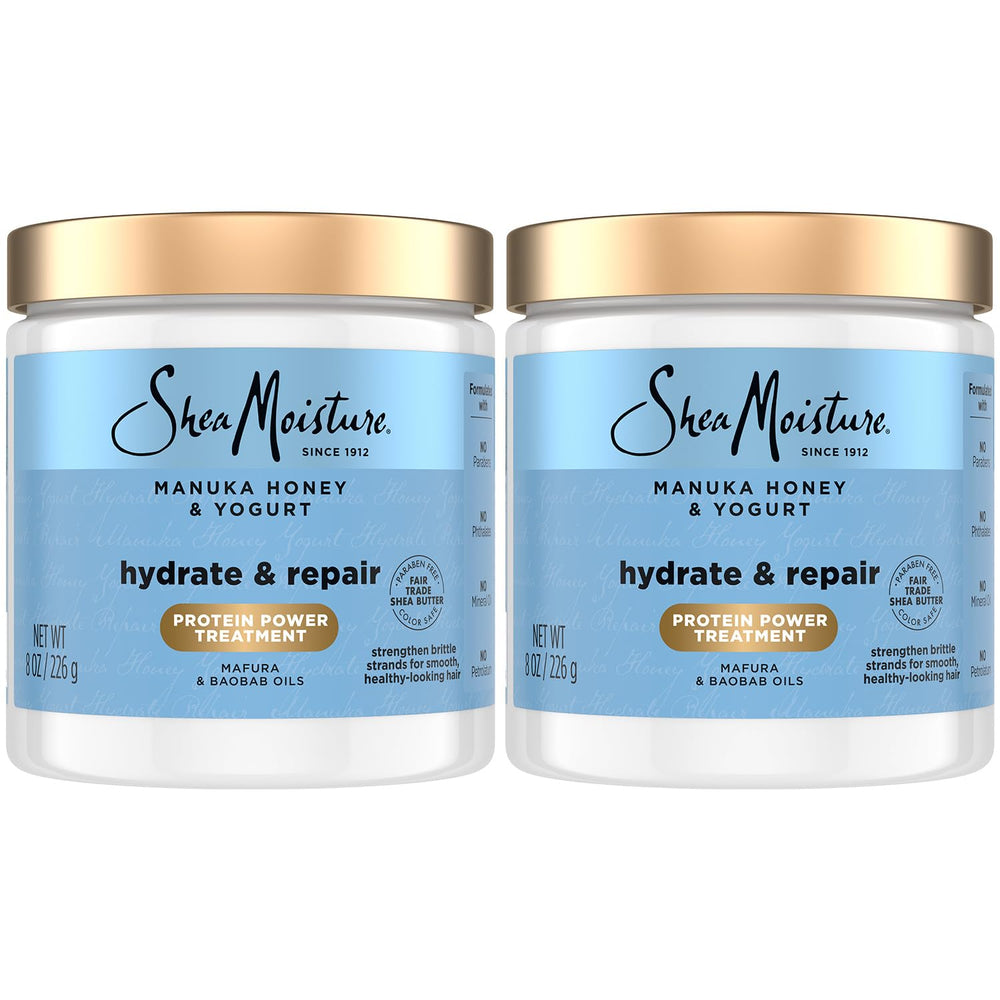 SheaMoisture Mascarilla Manuka Yogur, frasco 8 onzas para reparación nutritiva del cabello.