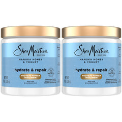 SheaMoisture Mascarilla Manuka Yogur, frasco 8 onzas para reparación nutritiva del cabello.