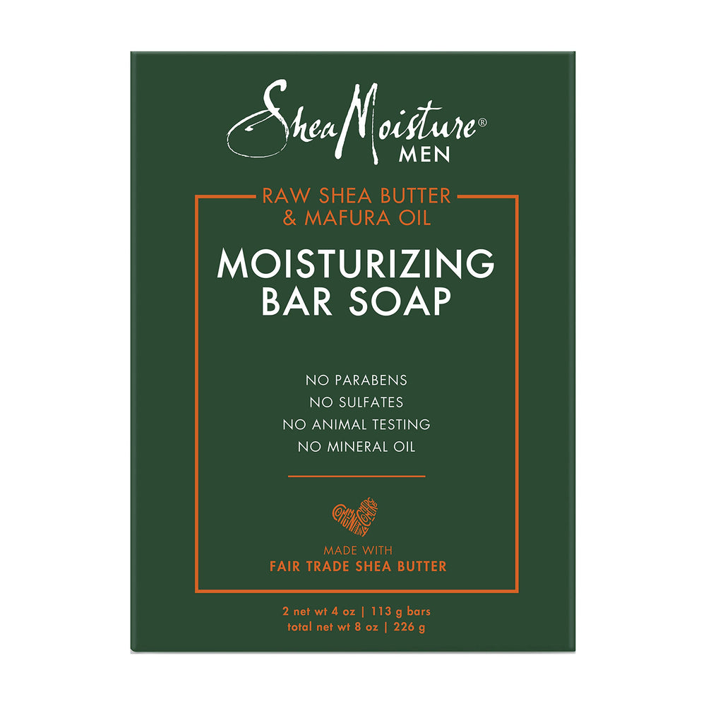 Jabón SheaMoisture Men con vainilla cremosa limpia e hidrata la piel.