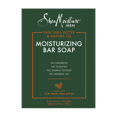 Jabón SheaMoisture Men con vainilla cremosa limpia e hidrata la piel.