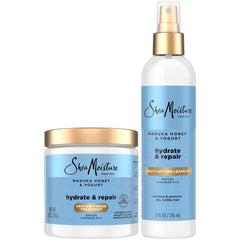 SheaMoisture botella con miel de Manuka y yogur para uso multiacción en el cabello.