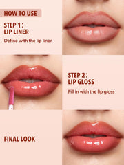 SHEGLAM dos-en-uno labios: lápiz y brillo para aplicación rápida.
