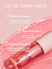 SHEGLAM Jelly Wow Labial aceite hidratación intensa para labios suaves.