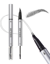SHEGLAM Real Flow Laminating Brow Pen Espresso muestra la doble punta para trazos naturales