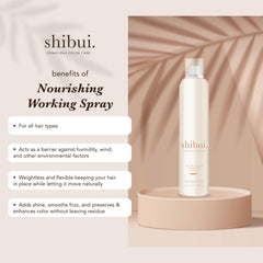 SHIBUI Spray application-voile-brillance — fini lisse et éclat durable.