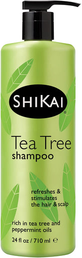 ShiKai Champú de Árbol de Té, botella vertido, limpieza suave para el cuero cabelludo.