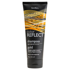ShiKai Champú Reflejos de Oro: botella realza tonos dorados y cuida el color del cabello