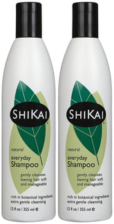ShiKai champú suave diario, botella vertida, cuidado suave para cabello sensible