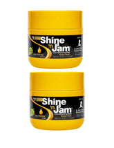 Shine N Jam Gel Condicionador Fuerte 4oz, paquete de dos, frascos con aplicación fácil.