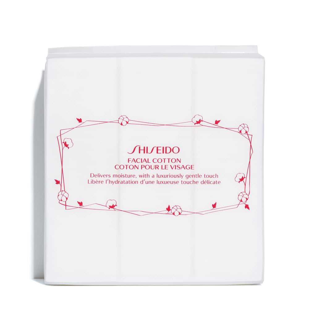 Almohadillas de algodón Shiseido 165 cuadrados para desmaquillar con suavidad.