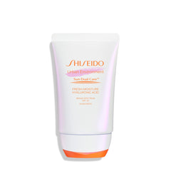 Shiseido Entorno Urbano protector solar SPF 42, botella; protege la piel e hidrata.