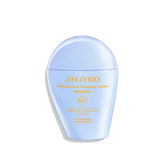 Shiseido Lait Solaire Minéral SPF60+, visage et corps, protection légère et durable.