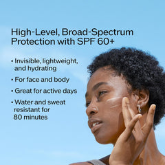 Textura invisible de Shiseido Ultimate Sun Protector Lotion sobre la piel.
