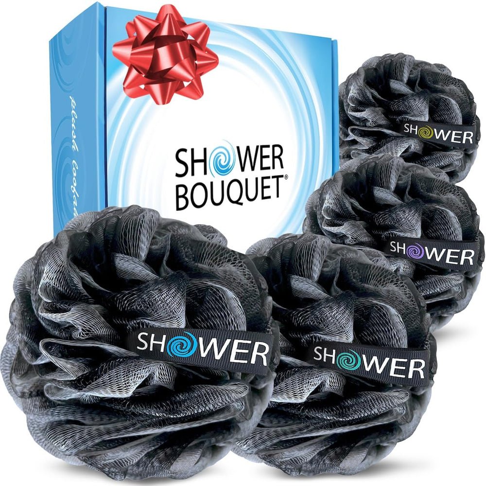 Shower Bouquet lufa carbón activado 75 g: exfoliación suave para la piel.