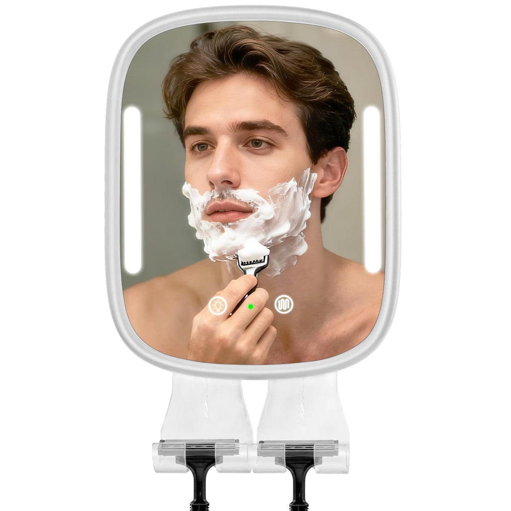 Showvigor es espejo de ducha con antivaho y luz LED para afeitado claro.