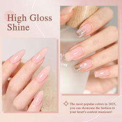 SHOYUM nude pink muestra tono translúcido para capas personalizadas.
