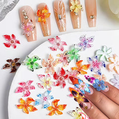 Accesorios SHUXILIN flor relieve 3D para decoración de uñas.