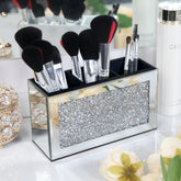 SHYFOY espejo de brochas con diamante para organización elegante.