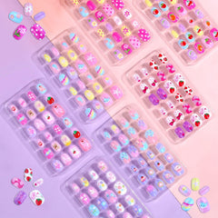 Shynek uñas postizas para niñas, diseños divertidos para decorar las uñas.