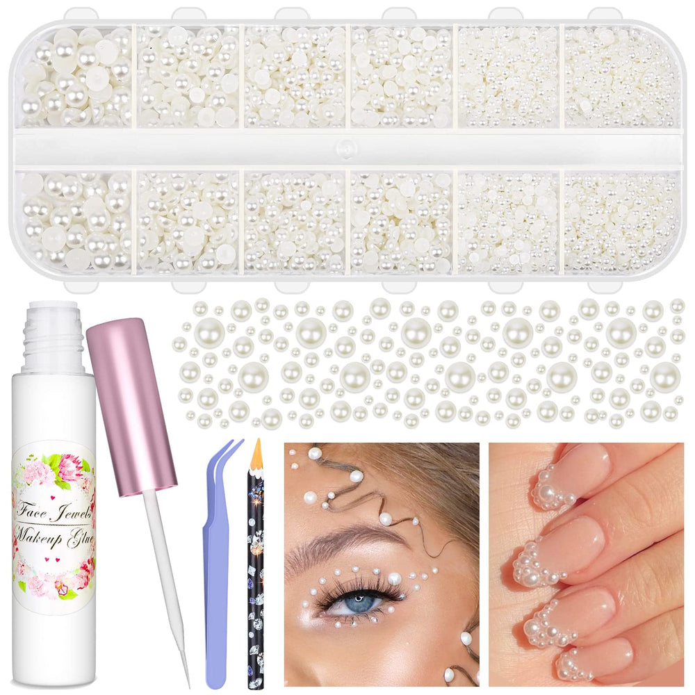 Perlas faciales shynek 3600 piezas para realzar ojos y rostro con brillo duradero.