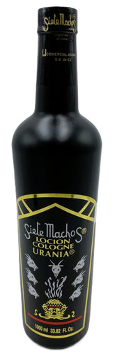 Siete Machos URANIA: botella de colonia original, frasco de 1000 ml, aroma distintivo.
