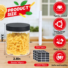 Frasco claro de sietpoek 8 oz, identificación rápida de contenidos