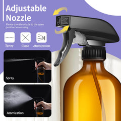 Tapa de cierre seguro para evitar derrames en la botella ambar.