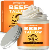 Bálsamo SilkySecret de sebo de res en bote para hidratación profunda.