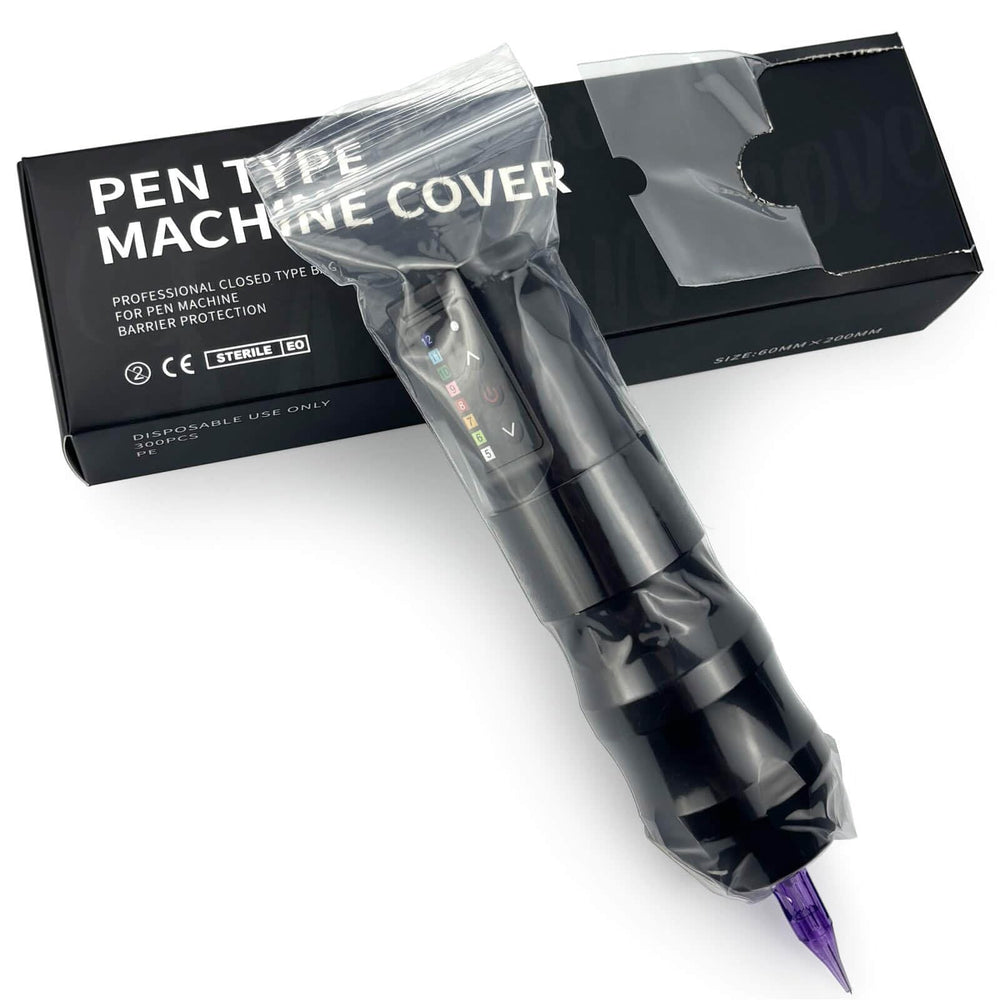 SILVERHORSE cubiertas claras para máquina de tatuaje tipo pen con cierre seguro